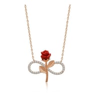 Gümüş Rose Sonsuz Gül Bayan Kolye SL3683