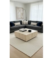 Most Lignum Görünümlü Orta Sehpa 80x80 cm. (Evinize Teslim) (Antik Bej)