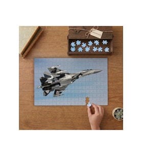 Rus Su-35S Uçağı Tasarımı 240 parça Ahşap Puzzle Ahşap Kutuda MP01342