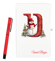 Arkadaşa Yılbaşı Hediyesi Kişiye Özel Defter ve Roller Kalem Seti