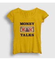 Presmono Kadın Sarı Money Talks AC/DC T-Shirt 336828tt (Sarı)