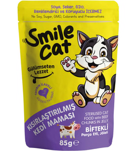 Smile Cat Pouch 85 gr Kısır Kedi Biftekli