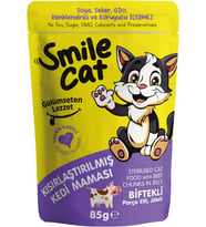 Smile Cat Pouch 85 gr Kısır Kedi Biftekli