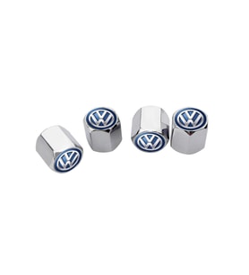 Volkswagen Jetta 2005-2010 Paslanmaz Çelik Sibop Kapağı ve Anahtarlık Krom-Mavi