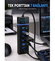 USB Hub 7 Port USB 3.0 Çoklayıcı Windows Uyumlu