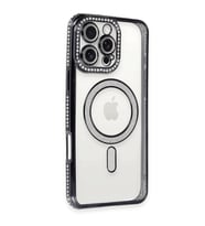 Apple iPhone 16 Pro Kılıf Joke Simli Magneticsafe Kılıf - Siyah