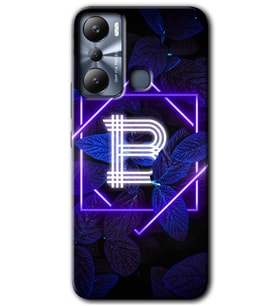 İnfinix Hot 20i Kılıf HD Desen Baskılı Kılıf - Dark Neon Yaprak B Harfi