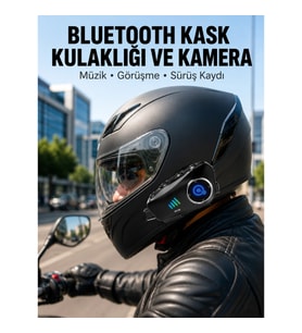 Mey İthalat® Q28 Kameralı Motosiklet Kask Kulaklık Bluetooth 5.3 Su Geçirmez 1080P HD Yeni Nesil
