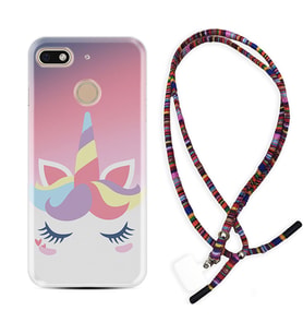General Mobile GM8 Go GM9 GM20 Pro Plus Kılıf Boyun Asklı Rasta Silikon Sweety Unicorn 1737