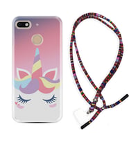 General Mobile GM8 Go GM9 GM20 Pro Plus Kılıf Boyun Asklı Rasta Silikon Sweety Unicorn 1737