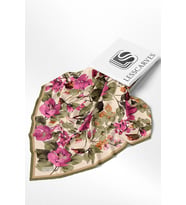 Lesscarves Pamuk İpek Eşarp Çiçek Desenli LS2206