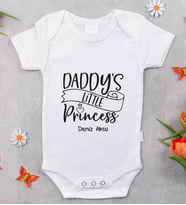 BK Kids İsimli Daddy's Little Princess Tasarımlı Bebek Body Zıbın - Model 1