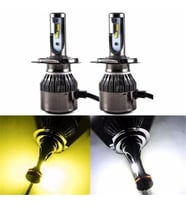 Space 12V Çift Renk Sarı Beyaz H4 Led Far Ampulü (kısa beyaz Uzun Sarı) Premium