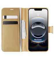 Microsonic Apple iPhone 16e Kılıf Delux Leather Wallet Gold (Gold)