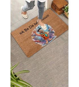 Valerine Life Taş Devri Yaba Daba Du Welcome Hoş Geldiniz Kapı Önü Paspası 45x70cm