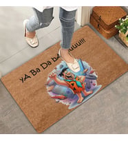 Valerine Life Taş Devri Yaba Daba Du Welcome Hoş Geldiniz Kapı Önü Paspası 45x70cm (Kahverengi - Bej)