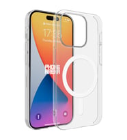 Apple iPhone 15 Pro Uyumlu Kılıf Zore M-safe Şarj Özellikli Şeffaf Tek Kamera Çerçeveli Porto Kapak