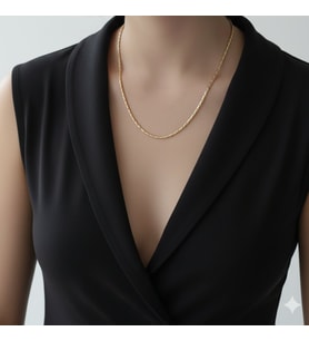 Lente Aksesuar 14K Altın Kaplama Orta Kalın Yansımalı Yılan Kolye-Tarz Kadın Kolye (Gold)