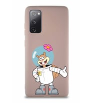 Samsung Galaxy S20 FE Soft Premier Kapak Sandy Tasarımlı Silikon Kılıf - Pudra (Şeffaf)