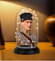 Öğretmenler Gününe Özel Işıklı Atatürk Tasarımlı Karikatür Biblo Fanus