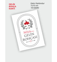 Gelin Bohçası Kartları, Gelin Çeyiz Bohça Kartı, Bohça Kartı 18 Adet 7x10 Cm Karton