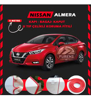 Nissan Almera Oto Araç Kapı Koruma Fitili 5metre Parlak Kırmızı Renk