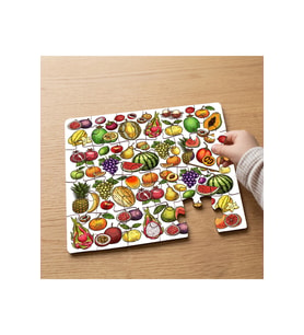 Meyveleri Öğrenelim Tasarımlı 24 Parça Ahşap Çocuk Puzzle MPK0479