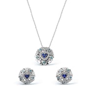 Kalp Motifli Gümüş Set - S012902