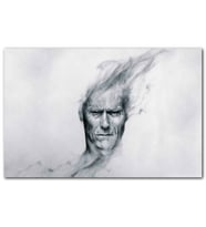 Cakatablo Clint Eastwood Karakalem Resim Çalışması MDF Tablo