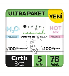 Natural Double Soft Bebek Bezi Ultra Paket 5 Beden 78 Adet