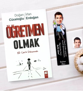 BK Gift Kişiye Özel Erkek Kimya Öğretmeni Karikatürlü Ahşap Kitap Ayracı Ve Öğretmen Olmak Kitabı Hediye Seti-3