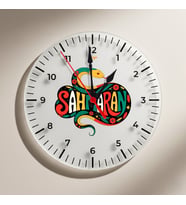 Şahmaran Yazılı Duvar Saati - Şahmeran Saati (Krem)