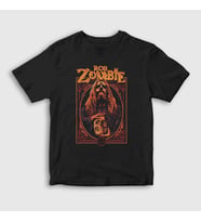 Presmono Unisex Çocuk Siyah Skull Rob Zombie T-Shirt 477649tt