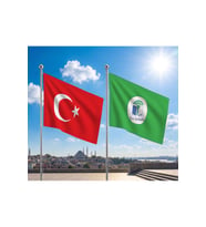 Eko Okulları Bayrağı ve Alpaka Kumaş Türk Bayrağı 2'li Set 70x105cm