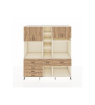 Kronos Dolap 11 Raflı 6 Çekmeceli 4 Kapaklı 220x59x243 Aytaşı-Çam/Çam