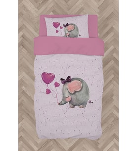MEKTA HOME BEBEK VE ÇOCUK ODASI Mor Fil Desenli Nevresim Takımı