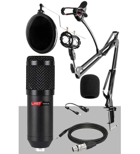 Lastvoice BM800 Mikrofon + Set-01 Stand + Shock Mount + Filtre + Ses Kartı