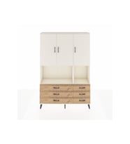 Arges Dolap 6 Raflı 6 Çekmeceli 3 Kapaklı 132x30x195 Aytaşı-Aytaşı/Çam