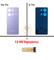 Xiaomi Redmi Note 13 Pro 4G Lavanta Moru Arka Pil Kapağı Batarya Kapağı + B-7000 Yapıştırıcı