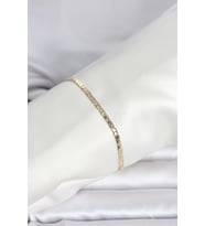 CM 14K Gold Renk Yassı Ezme Zincir Model Kadın Bileklik