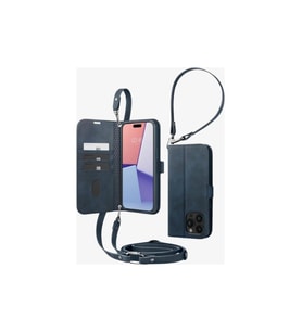 Spigen iPhone 15 Pro ile Uyumlu Kılıf Wallet S Pro Navy (Lacivert)