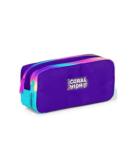 Coral High Kids Mor Rainbow Fermuarlı İki Bölmeli Kalem Çantası 12072