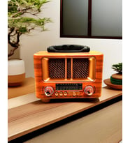 Elif Mağazacılık Nostaljik ahşap eskitme görünüm radyo usb aux girişli bluetooth fm çalar (Kahverengi)