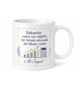 Finans Müdürüne Hediye İsimli Özel Tasarım Baskılı Porselen Kupa Bardak