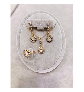 Gökdeniz 925 Damla Elmas Model 925 Ayar Gümüş Kadın Hediyelik Set