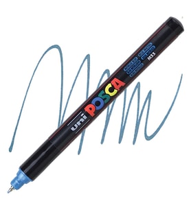 UNİ POSCA SU BAZLI POSTER MARKER 0.7  PC-1MR 0.7 METALİK MAVİ