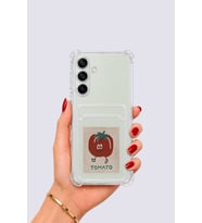 Samsung Galaxy S24 Kartlıklı Tomato Desenli Kılıf