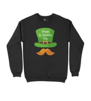 St Patricks Day Şapkalı Siyah Sweatshirt