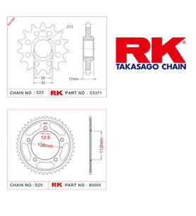 RK Honda CBR 600 F4 16/45T Ön Arka Dişli Set 525 99-00