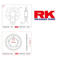 RK Honda CBR 600 F4 16/45T Ön Arka Dişli Set 525 99-00